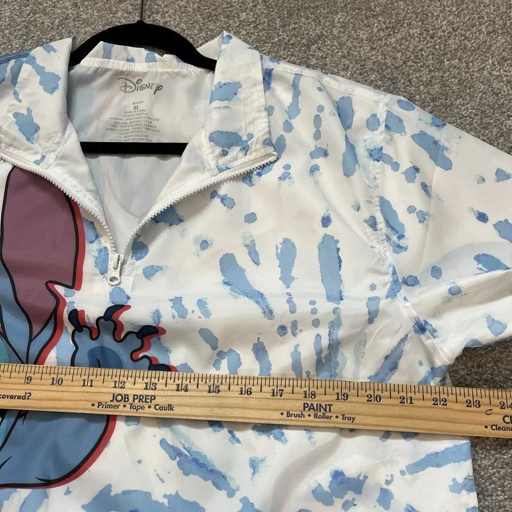 Disney Stitch Women's XL Windbreaker Jacket Lilo & Stitch Cropped Oversized